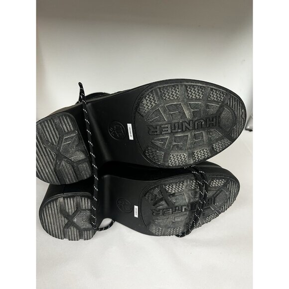 Hunter Black Discoverer Lace Up Ankle Heel Boots Womens Sz 7 Water Resistant - Picture 5 of 9